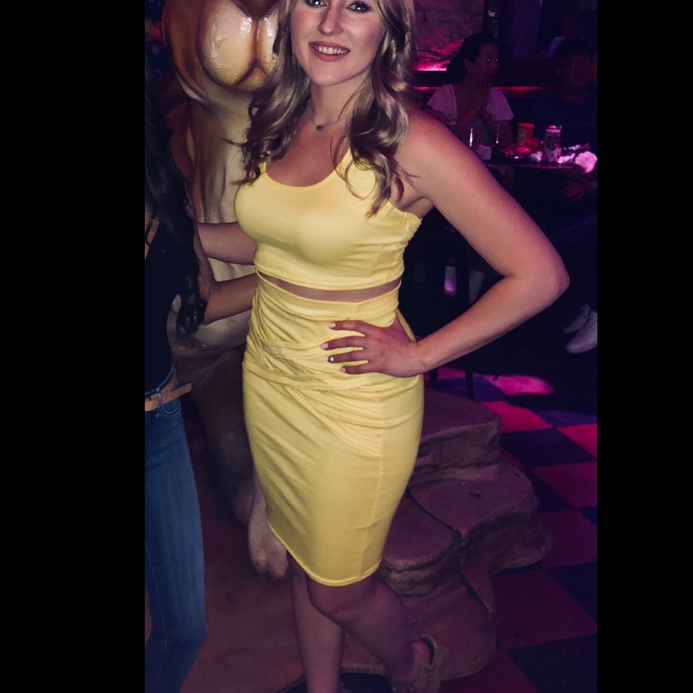 Yellow two piece outfit